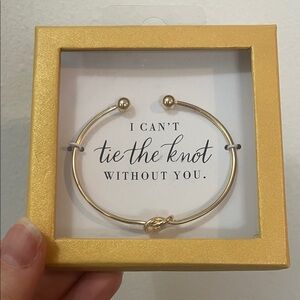 Tie the Knot gold bracelet- new in box!